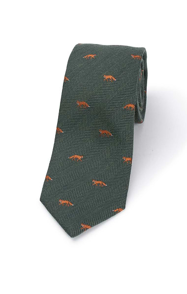 Men's Fox Herringbone Wool Tie