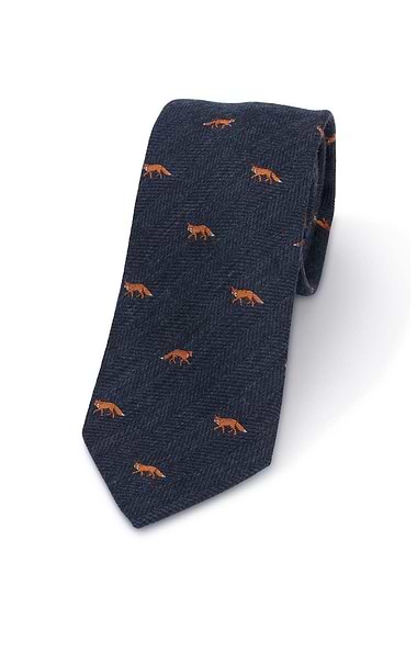 Men's Fox Herringbone Wool Tie
