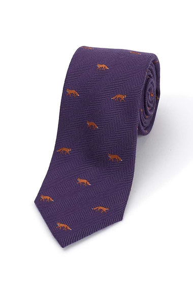 Men's Fox Herringbone Wool Tie