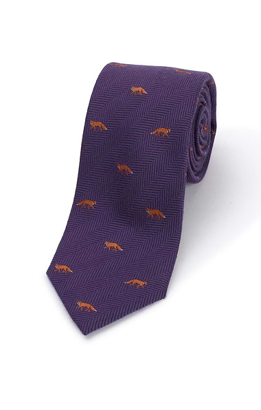 Men's Fox Herringbone Wool Tie