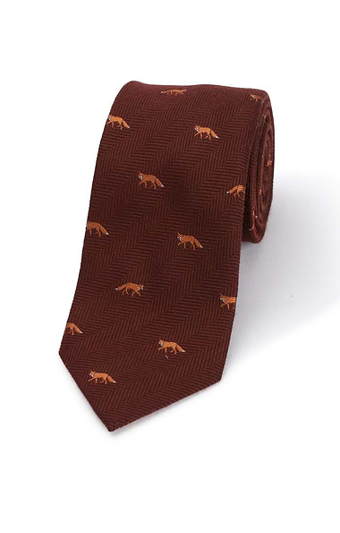 Men's Fox Herringbone Wool Tie