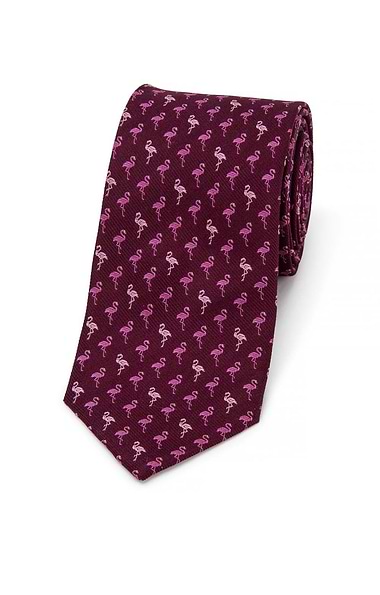 Men's Flamingo Woven Silk Tie