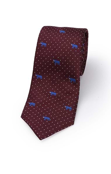 Men's Woven Silk Elephant Tie