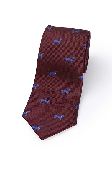 Sausage Dog Woven Silk Tie