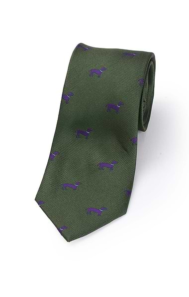 Sausage Dog Woven Silk Tie