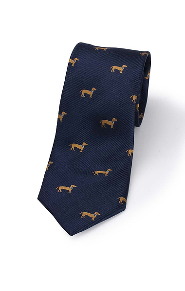 Sausage Dog Woven Silk Tie