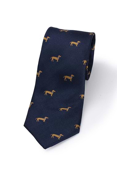 Sausage Dog Woven Silk Tie