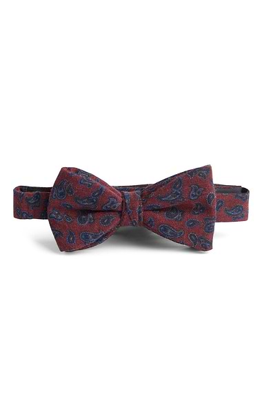 Men's Paisley Wool Bow Tie