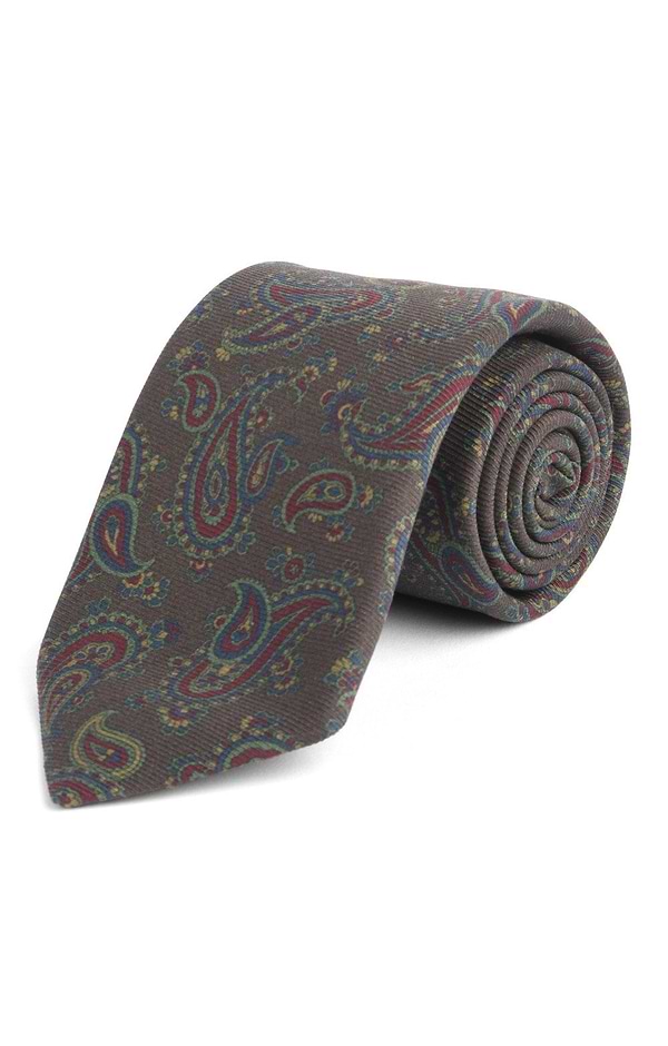 Large Paisley Silk Twill Necktie