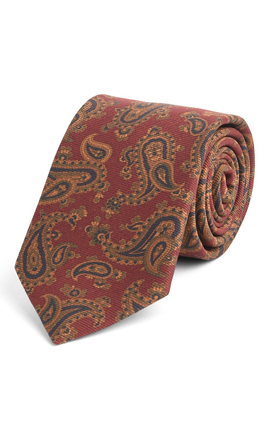 Large Paisley Silk Twill Necktie
