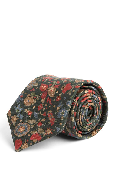 Men's Floral Silk Twill Neck Tie