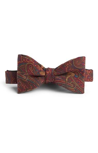 Men's Paisley Pheasant Silk Twill Bow Tie