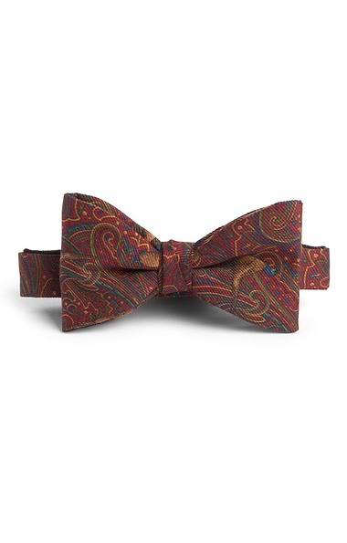 Men's Paisley Pheasant Silk Twill Bow Tie