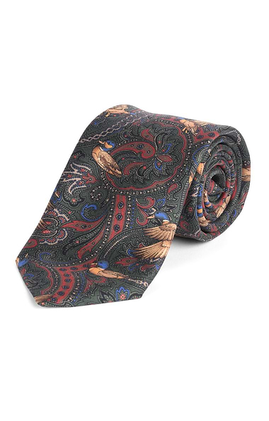 Paisley Duck Silk Twill Necktie