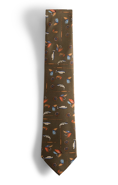Men's Fishing Tackle Silk Tie
