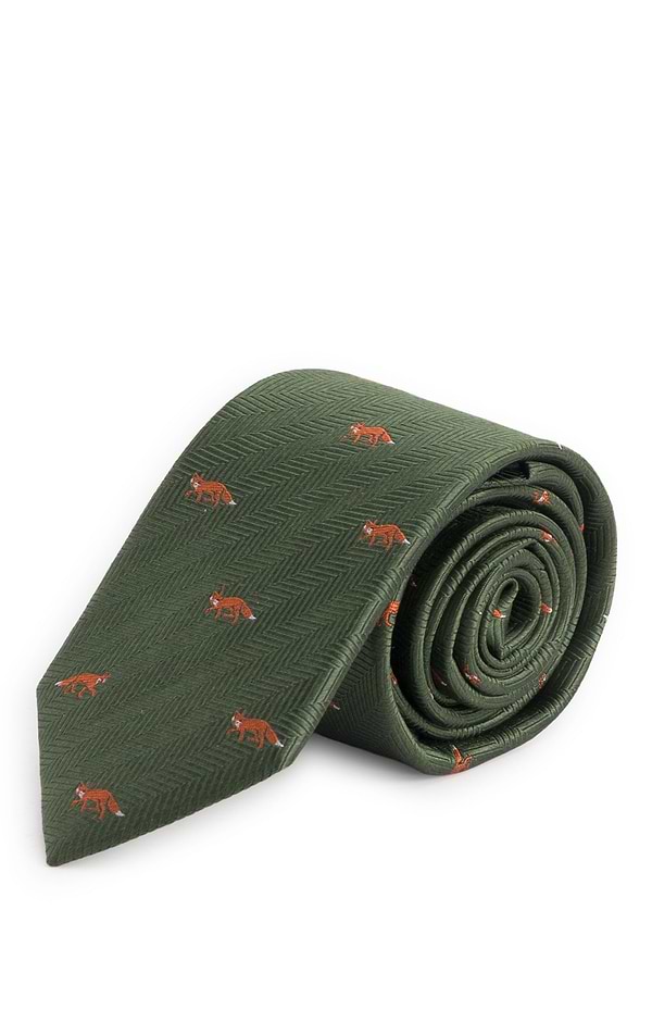 Men's Fox Woven Silk Tie