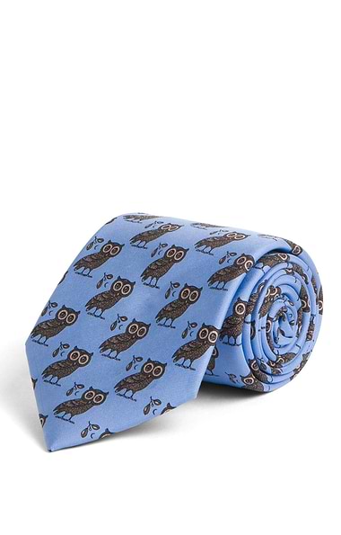 Men's Greek Owl Print Tie