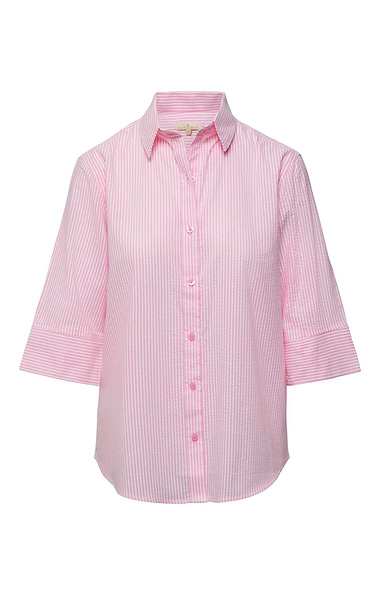 Ladies 3\\4 Sleeve Seersucker