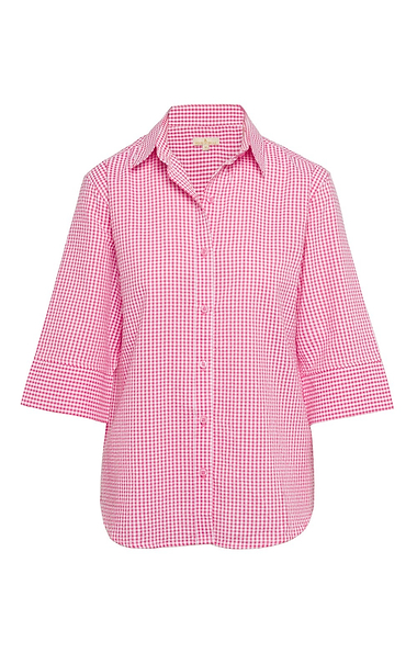 Ladies 3\\4 Sleeve Seersucker