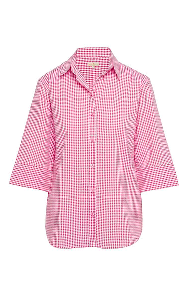 Ladies 3\\4 Sleeve Seersucker