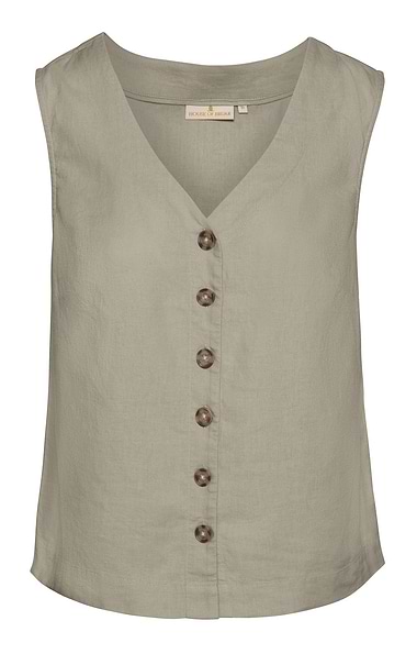 Ladies Linen Rich Sleeveless Blouse