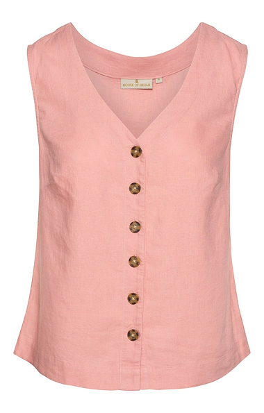 Ladies Linen Rich Sleeveless Blouse