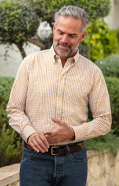 Men's Cotton Button Down Gingham Shirt