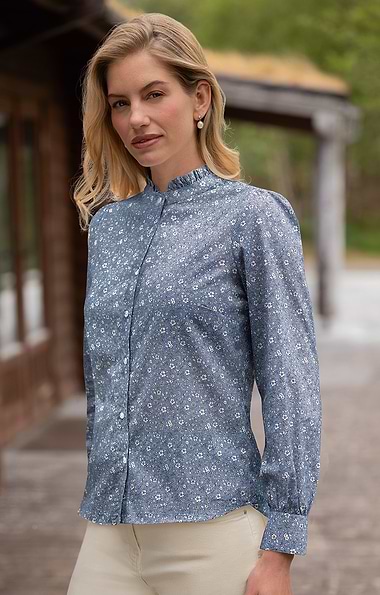 Ladies Frill Cotton Shirt
