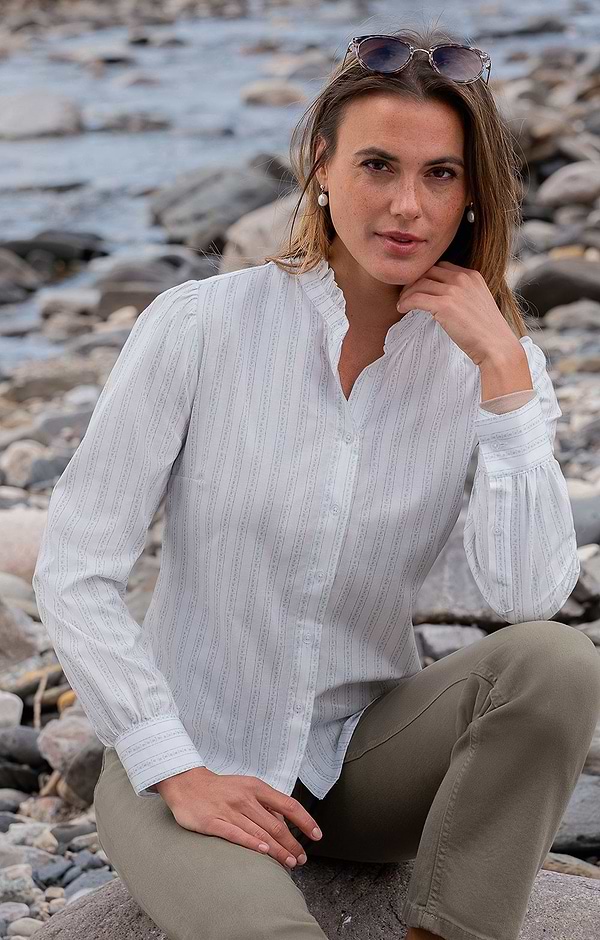 Ladies Frill Cotton Shirt
