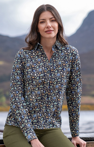 Ladies Printed Needlecord Shirt