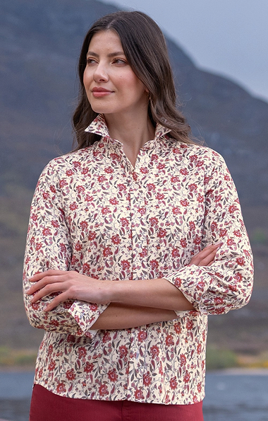 Ladies Printed Needlecord Shirt