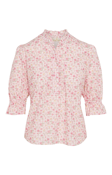 Ladies Frilled Three Quarter Sleeve Cotton Shirt