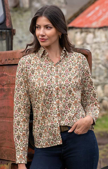 Ladies Classic Cotton Blouse Made with Liberty Fabric