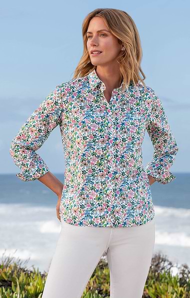 Ladies Classic Cotton Blouse Made with Liberty Fabric