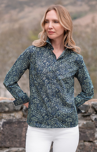 Ladies Classic Cotton Blouse Made with Liberty Fabric