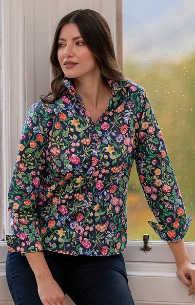 Ladies Classic Cotton Blouse Made with Liberty Fabric