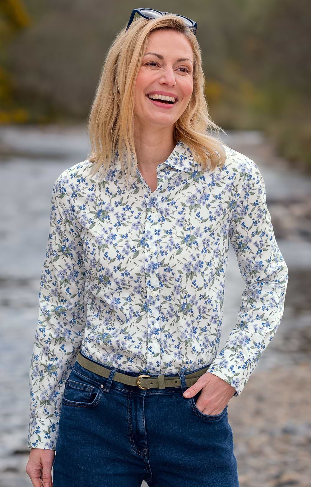 Ladies Classic Cotton Blouse Made with Liberty Fabric, Multi