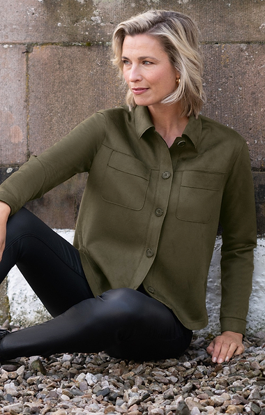 Ladies Faux Suede Shirt