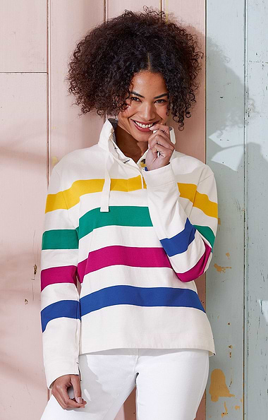 Ladies Button Neck Sweatshirt