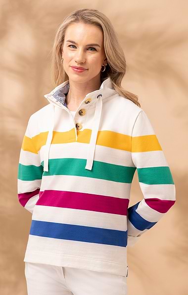 Ladies Button Neck Sweatshirt