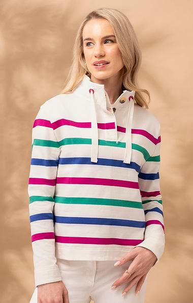 Ladies Button Neck Sweatshirt