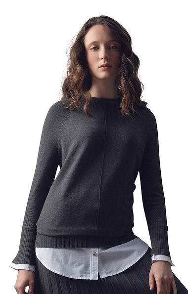 Ladies Marble Rib Sleeve Turtle Neck