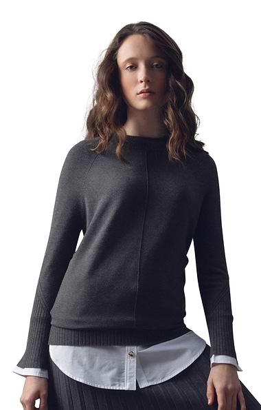 Ladies Marble Rib Sleeve Turtle Neck
