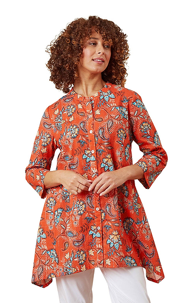 Ladies Adini Floral Moonlight Tunic Neptune Top
