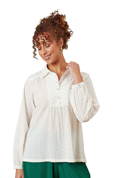Ladies Adini Cotton Mix Jacquard Lantern Shirt