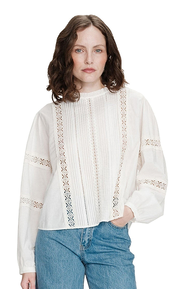 Ladies Grace & Mila Velma Lace Detail Blouse