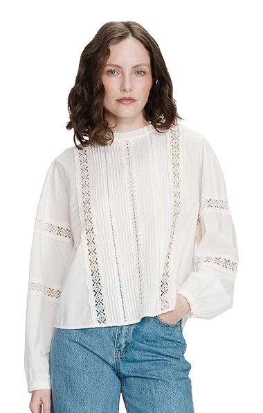 Ladies Grace & Mila Velma Lace Detail Blouse