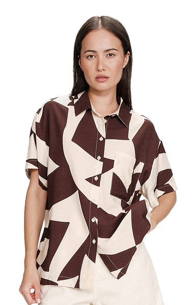Ladies Grace & Mila Veil Printed Short Sleeve Shirt