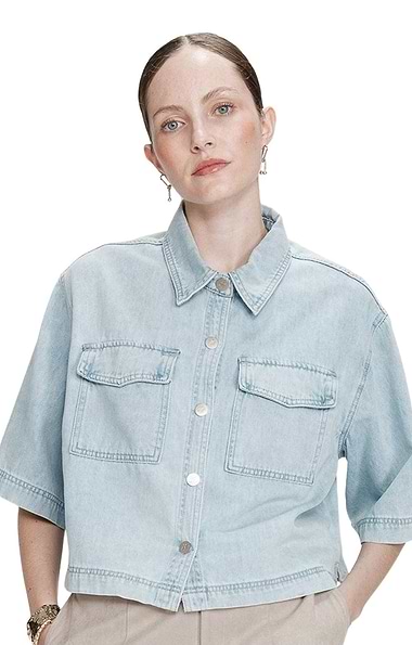 Ladies Grace & Mila Vita Boxy Denim Shirt