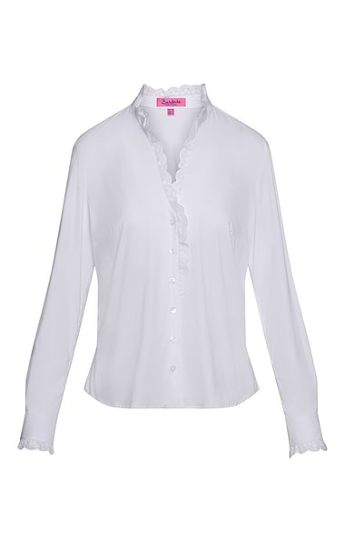 Ladies Troya Frill Neck Blouse